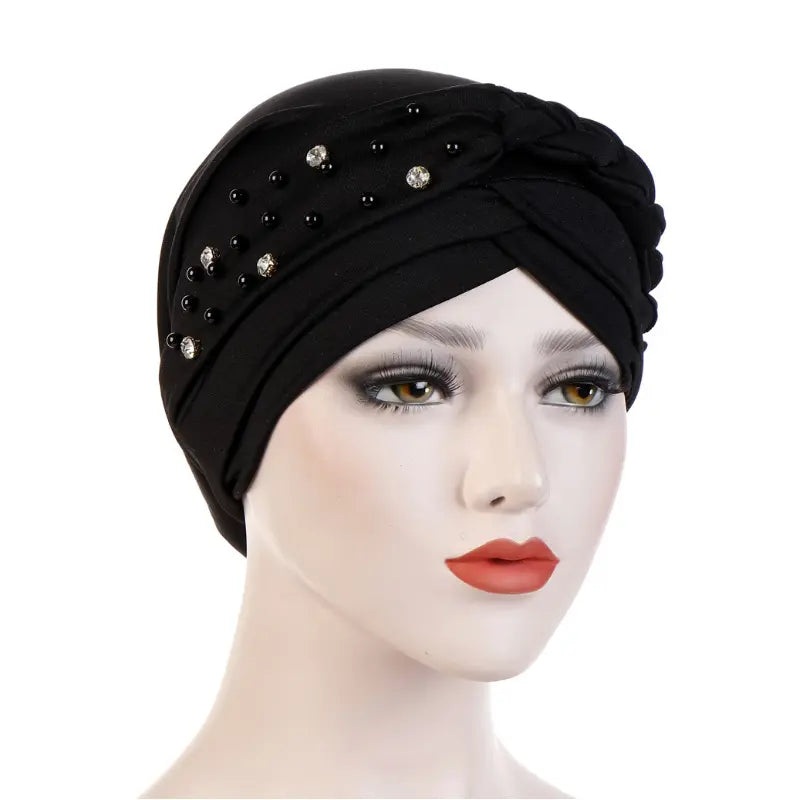 Single Braid Half Jeweled Turban