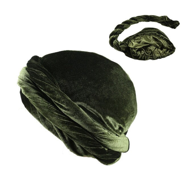 Velvet Satin Lined Turban