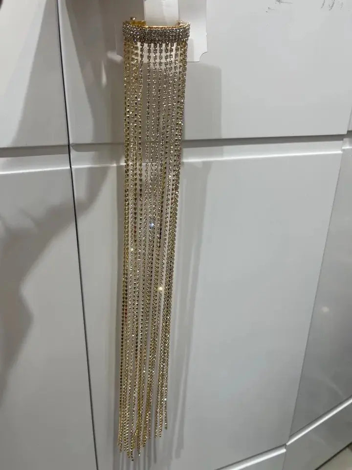 Rhinestone Tassel Ponytail Clip