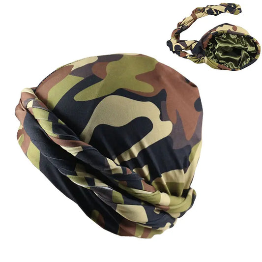 Camouflage Satin Lined Durag Wrap