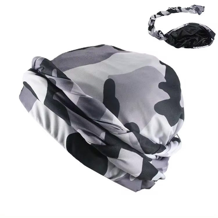 Camouflage Satin Lined Durag Wrap