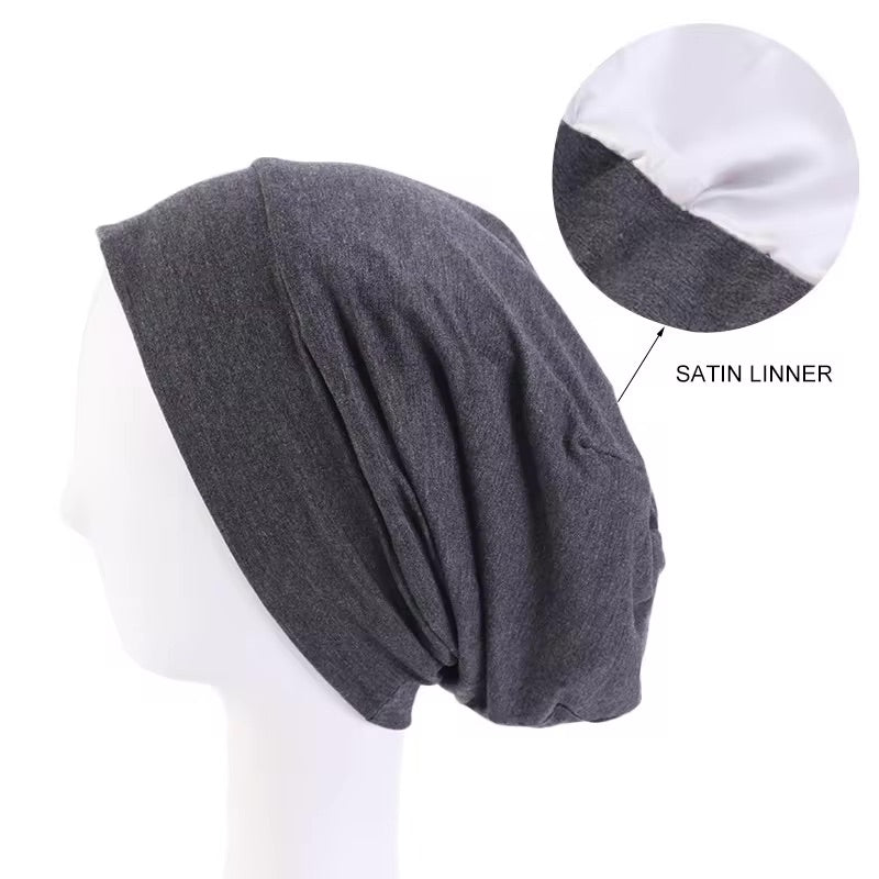 BreezeEase Solid Satin-Lined Beanie