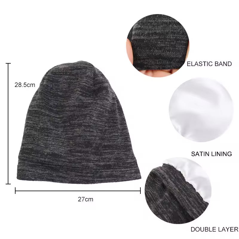 BreezeEase Patterened Satin-Lined Beanie