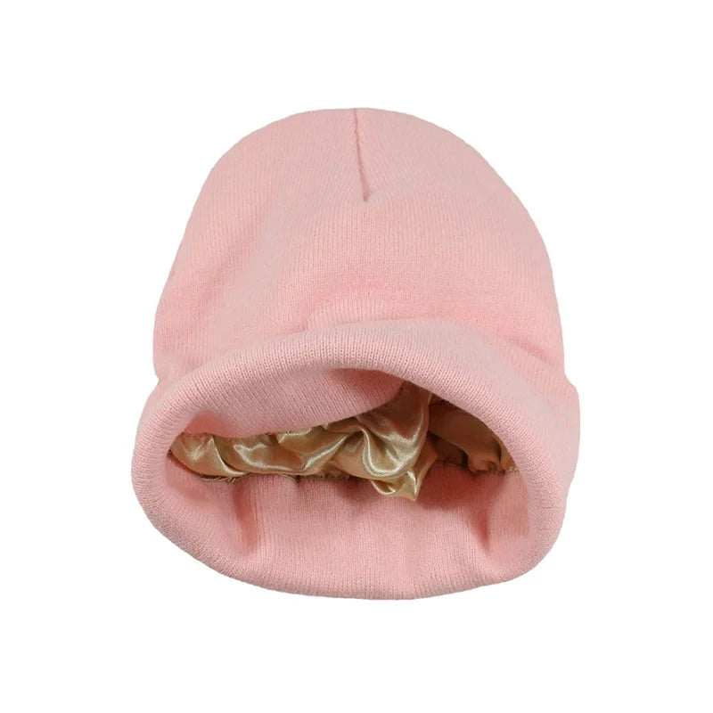 Satin Lined Knit Cap