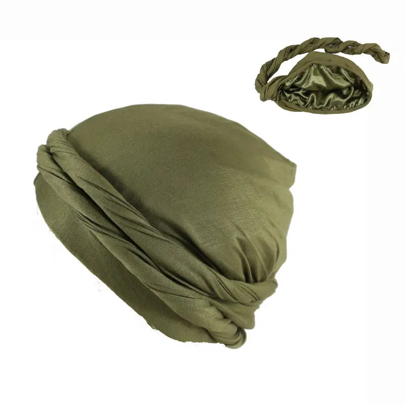 Solid Satin Lined Turban