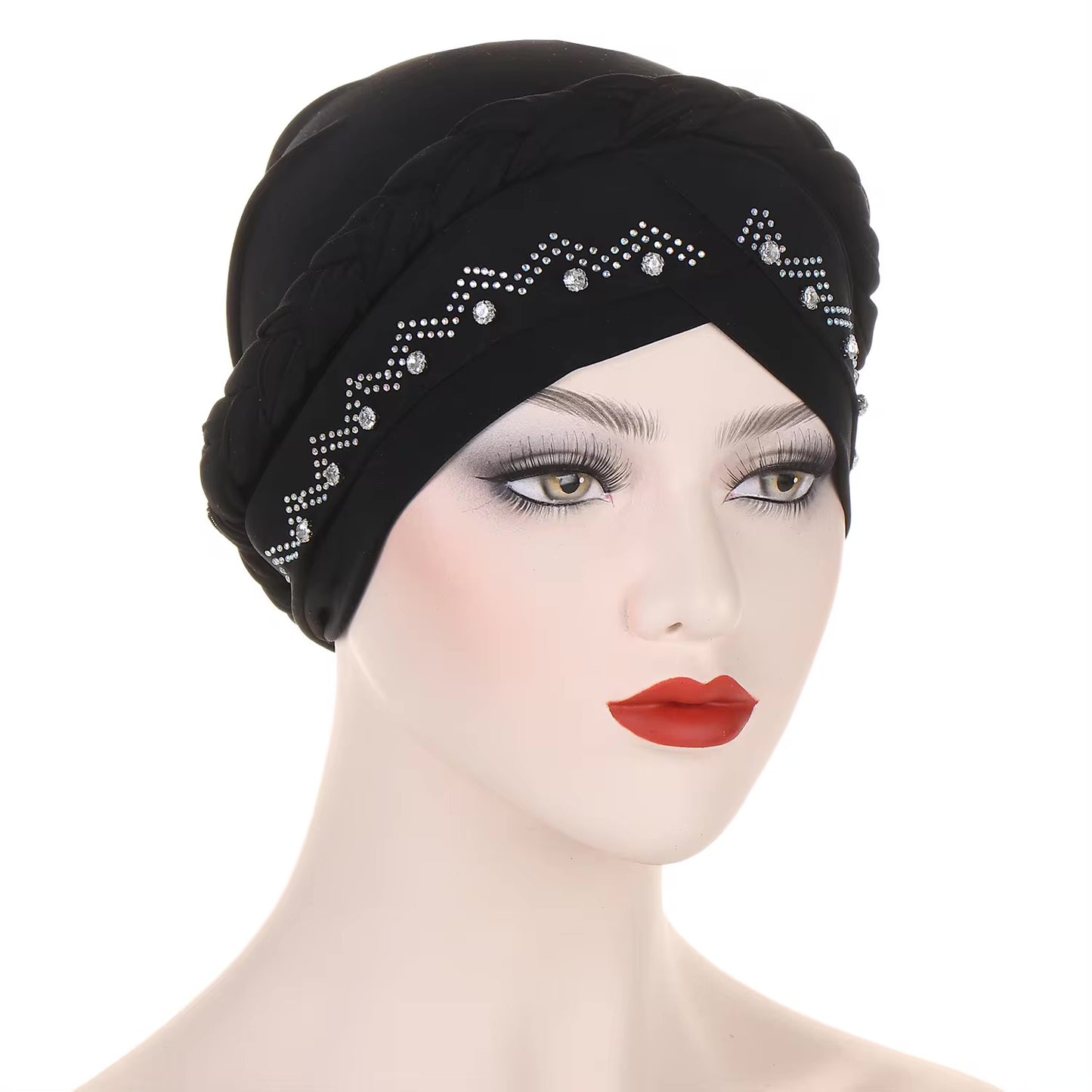 Single Braid 360 Jeweled Turban