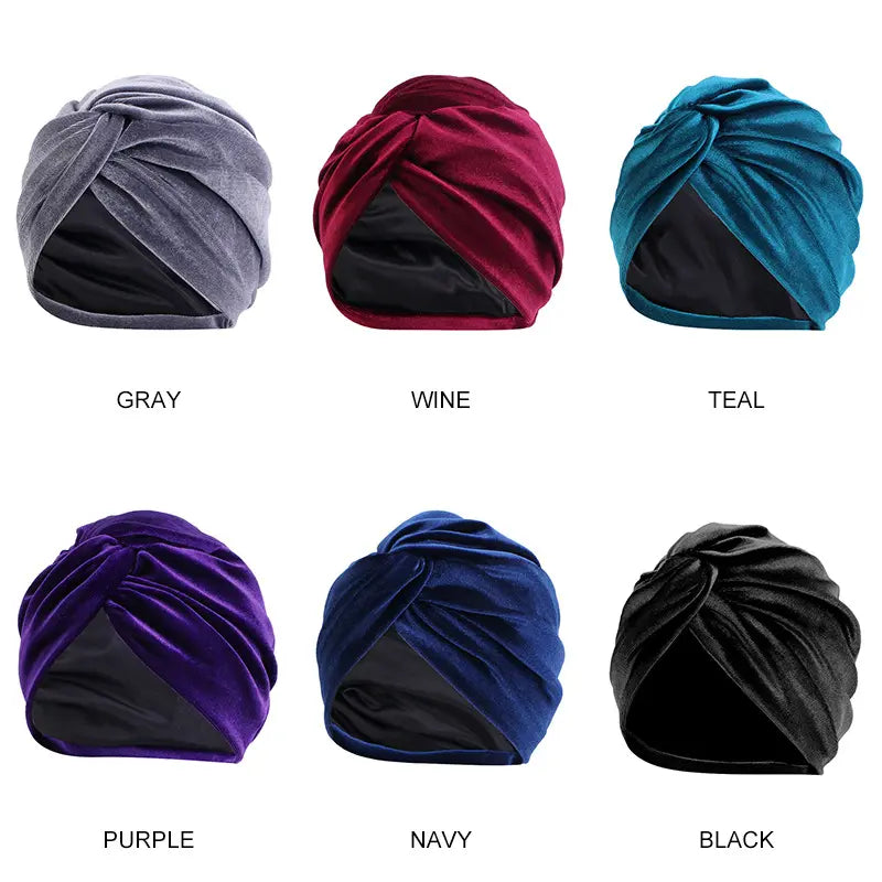 A-Line Velvet Satin Lined Turban