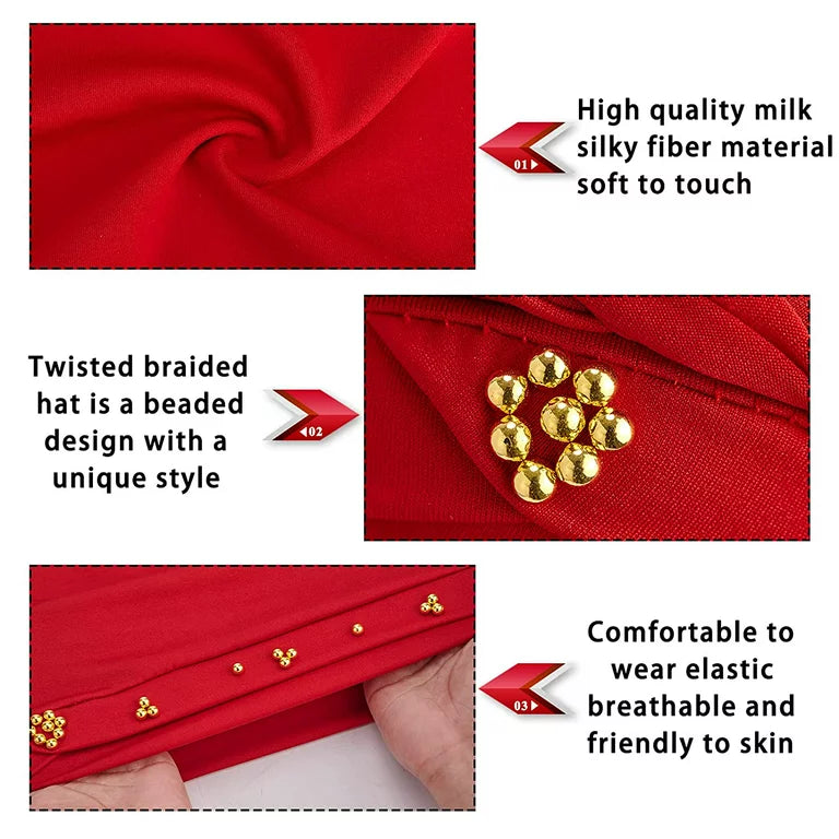 360 Beaded Braid Turban