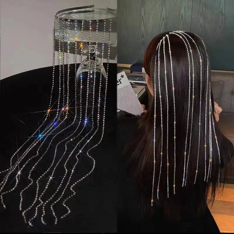 Rhinestone Tassel Headband